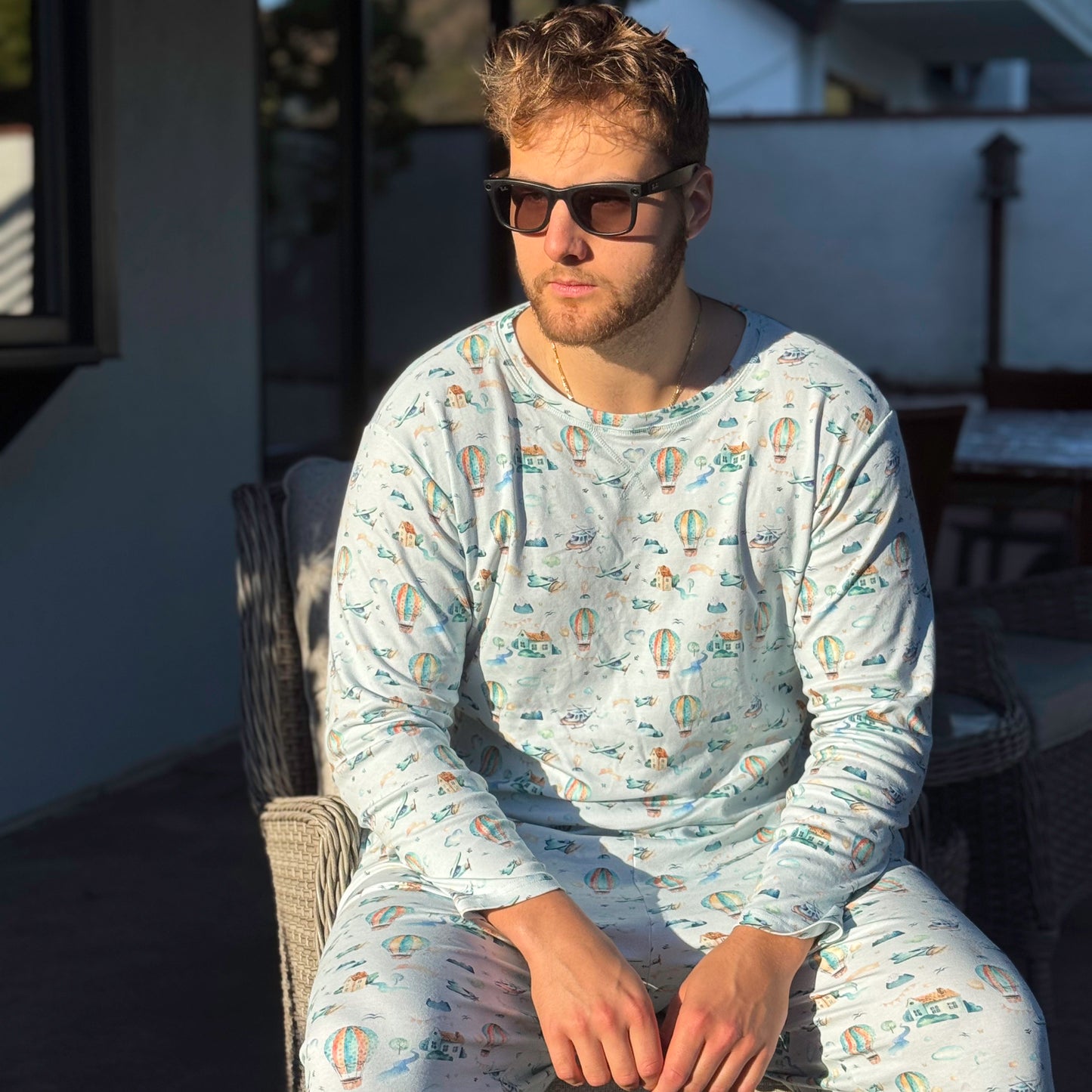 Men's Adult Organic Cotton Two-Piece Pajama Little Voyager