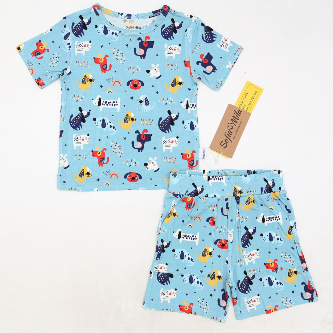 Bamboo Short Sleeve Two Piece Set Puppy Parade