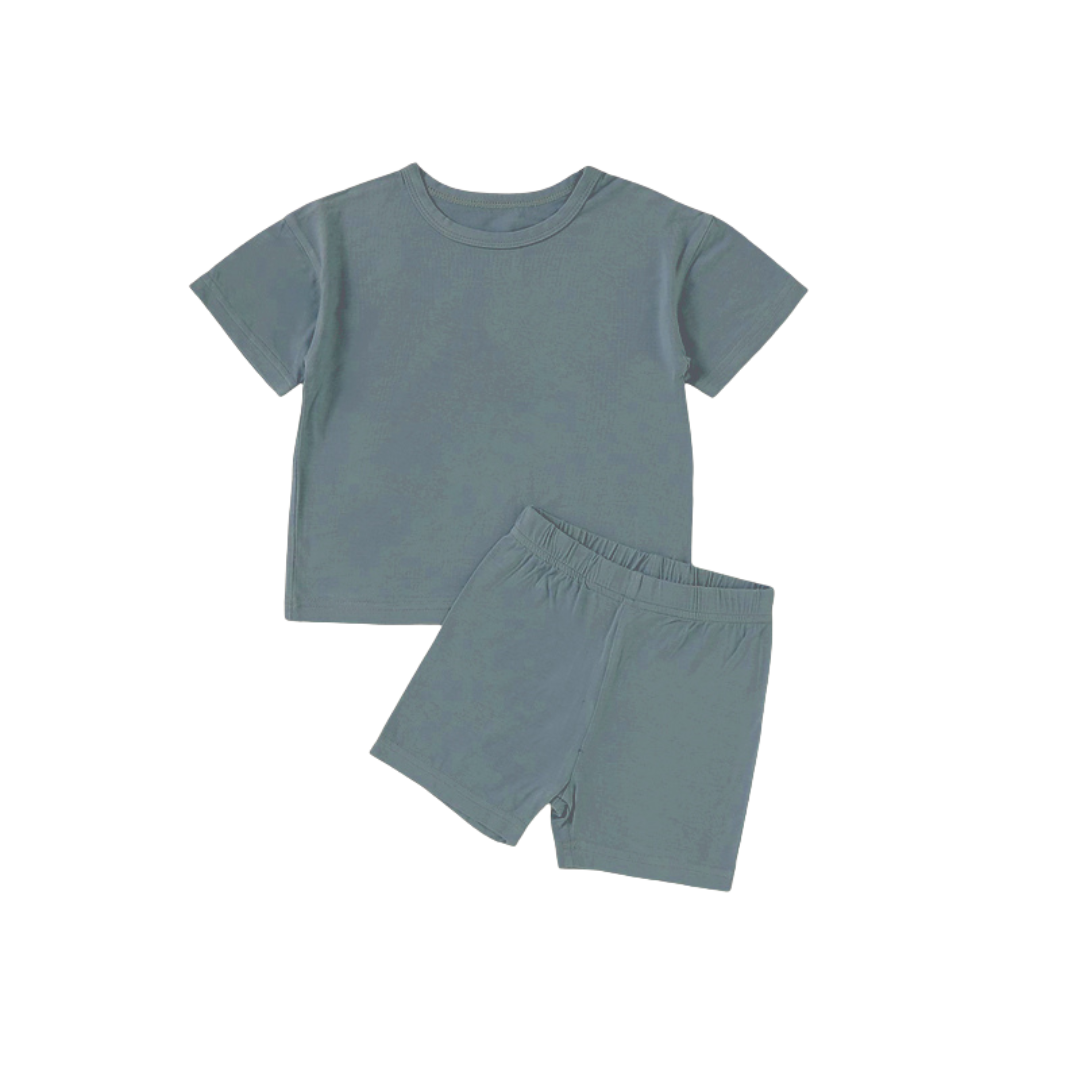 Bamboo Shorts & T-Shirt Set Coastal Mist