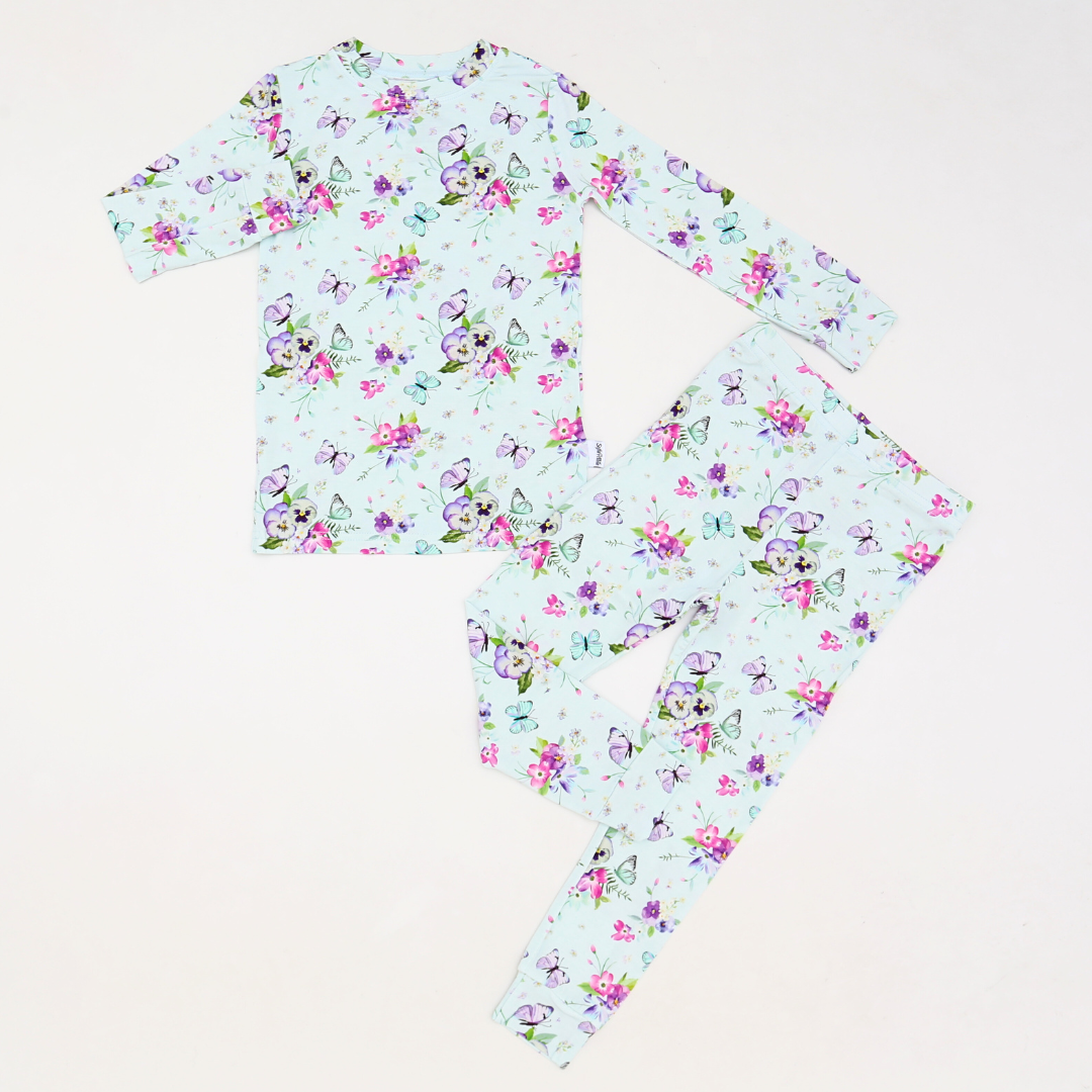 Bamboo 2 Piece Pajama Set Butterfly garden