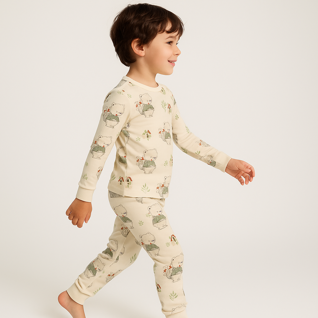 Bamboo Two Piece Pajama Bear Picnic