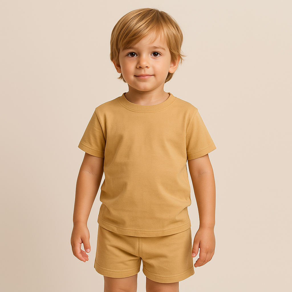 Bamboo Shorts & T-Shirt Set Honey Beige