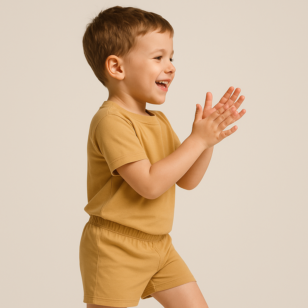 Bamboo Shorts & T-Shirt Set Honey Beige