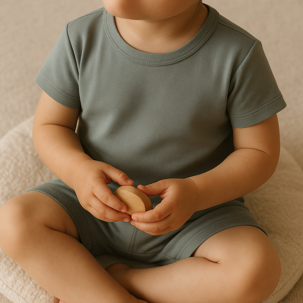 Bamboo Shorts & T-Shirt Set Coastal Mist