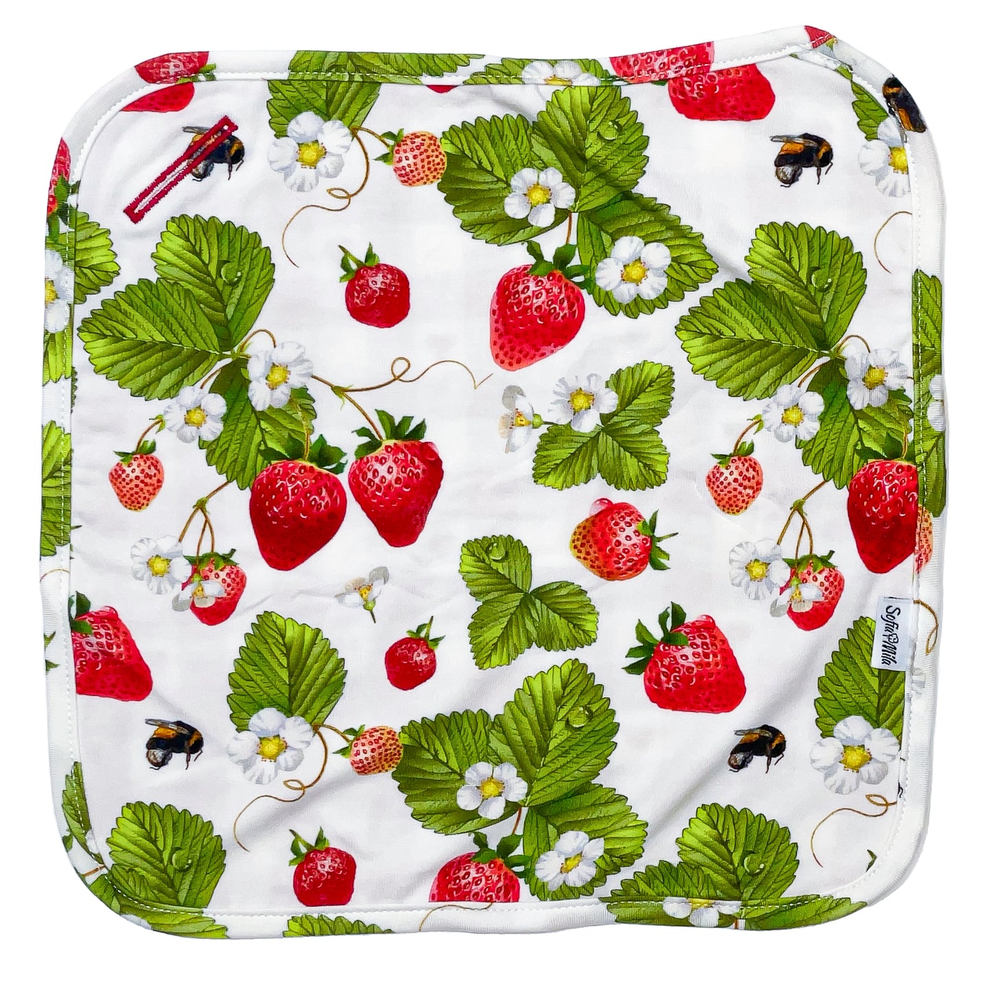 Organic Cotton Pacifier Attachment-Strawberry - SofiaMila