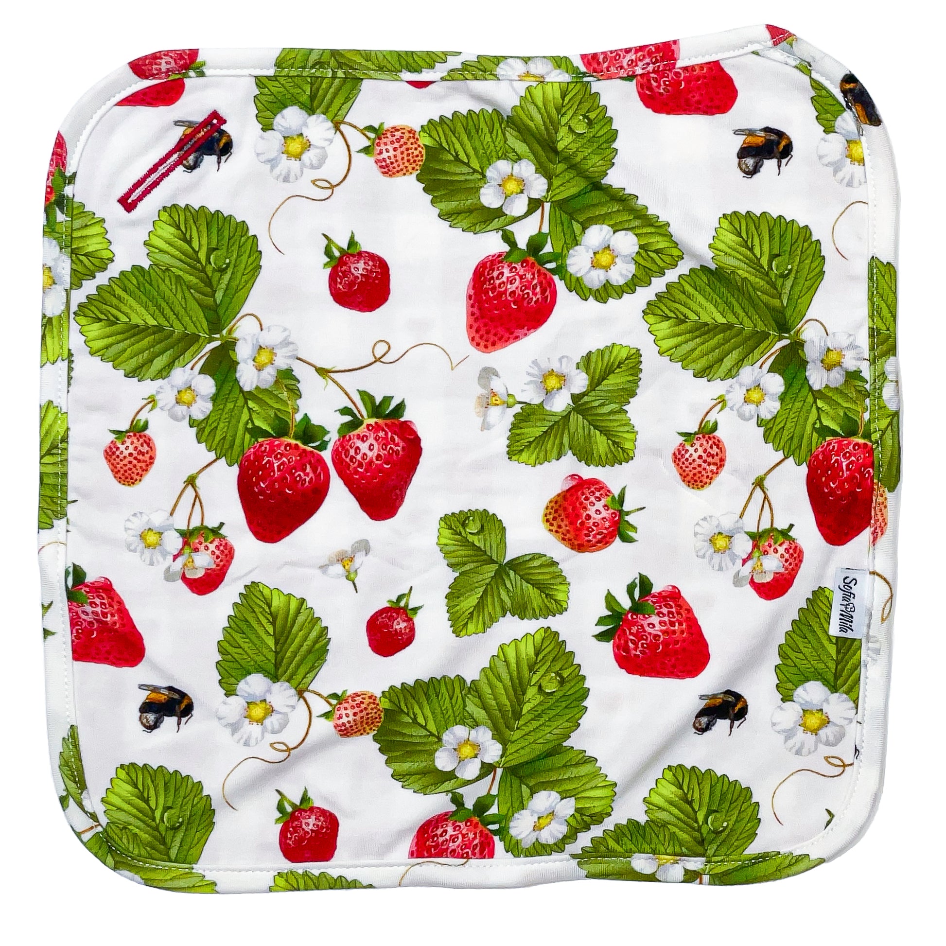 Organic Cotton Pacifier Attachment-Strawberry - SofiaMila