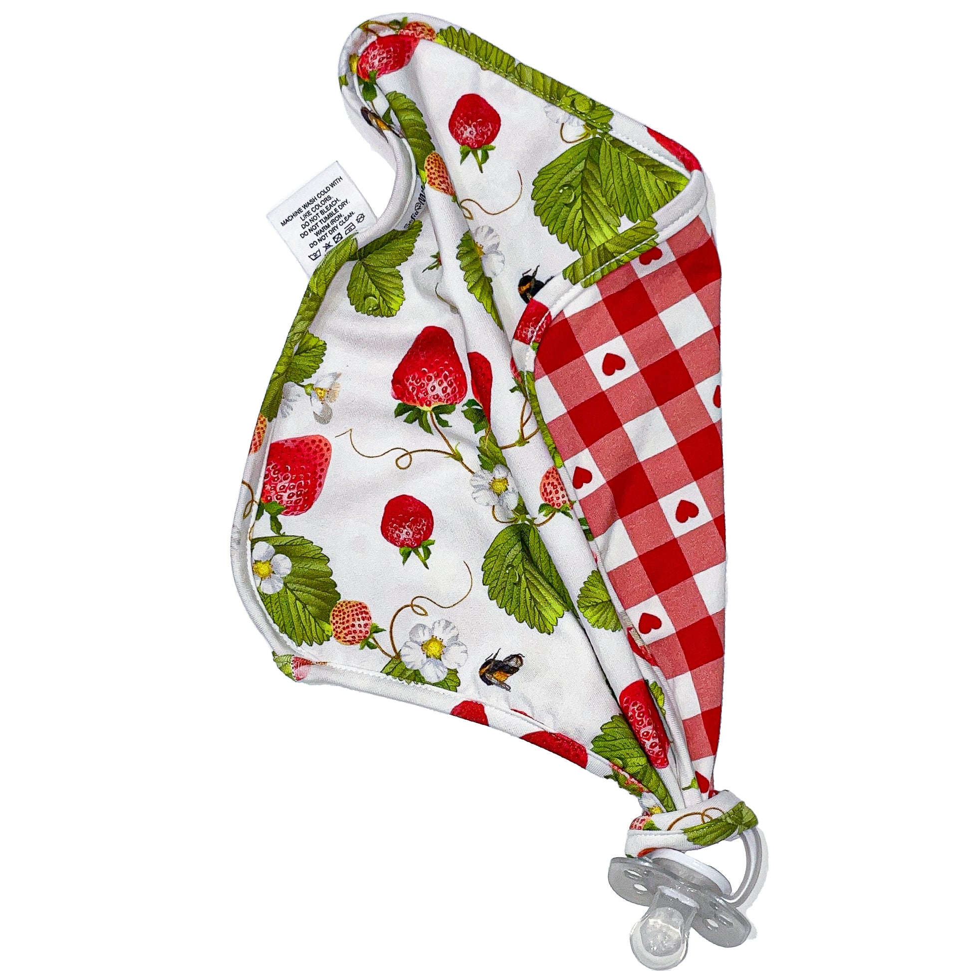 Organic Cotton Pacifier Attachment-Strawberry - SofiaMila