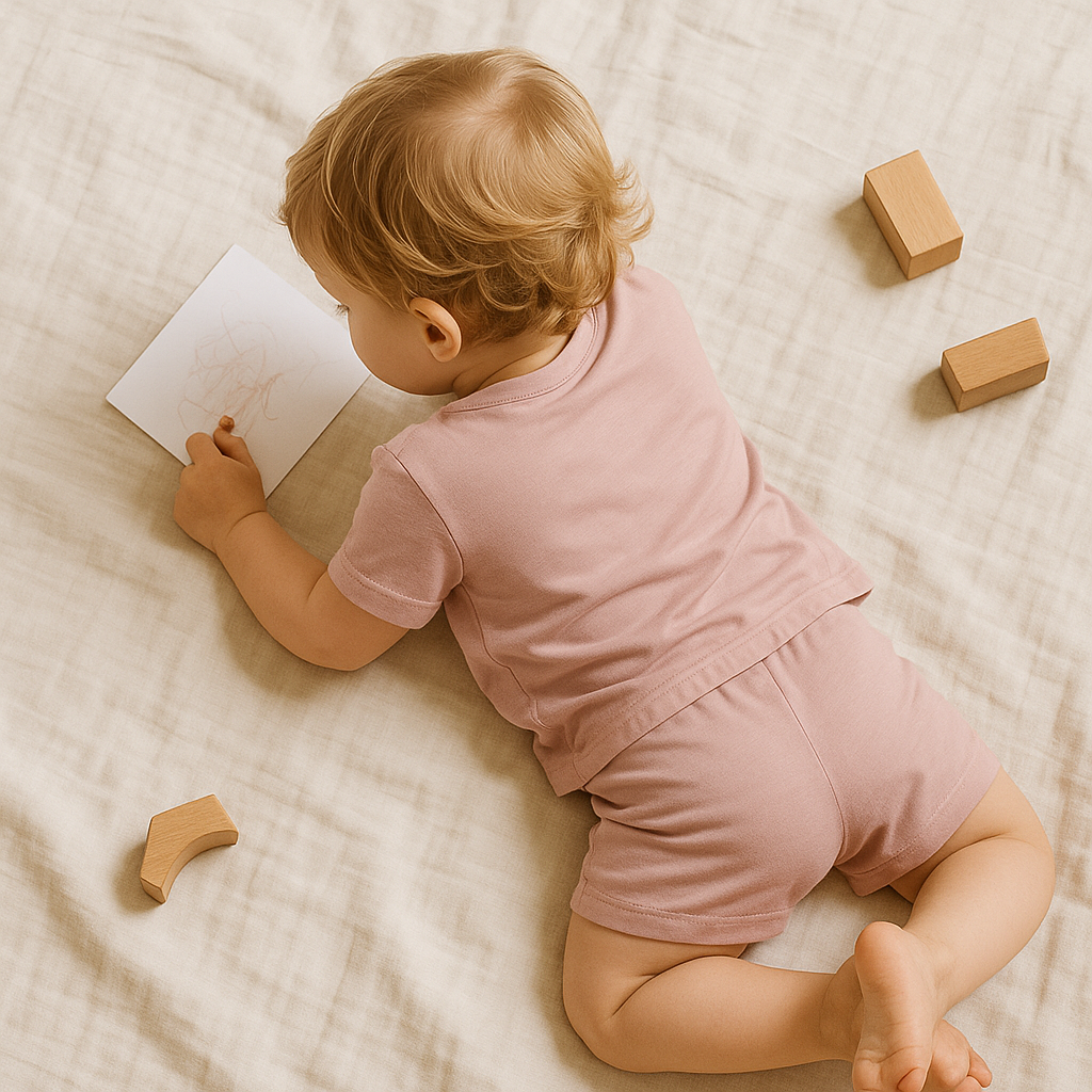 Bamboo Shorts & T-Shirt Set Plum Purple