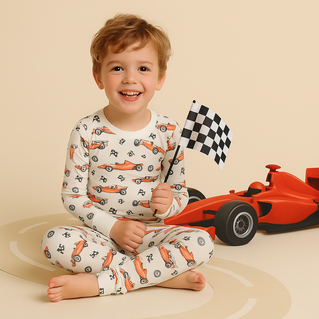 Bamboo Two Piece Pajama Race Car