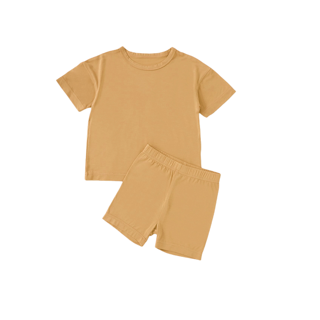 Bamboo Shorts & T-Shirt Set Honey Beige