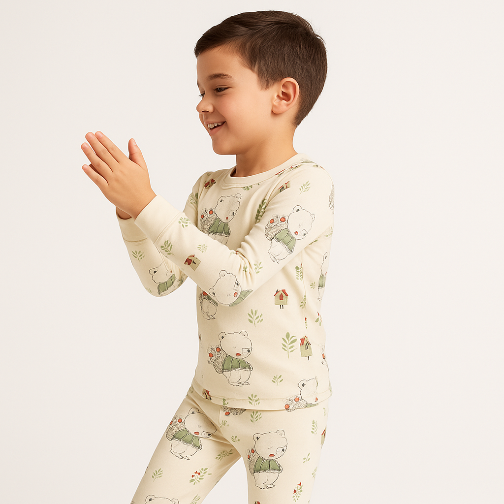 Bamboo Two Piece Pajama Bear Picnic