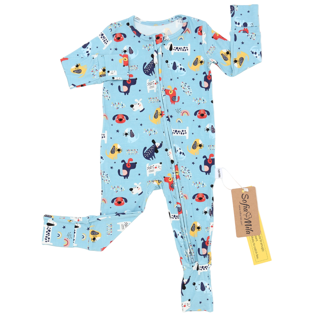Bamboo Zippy Pajama Puppy Parade