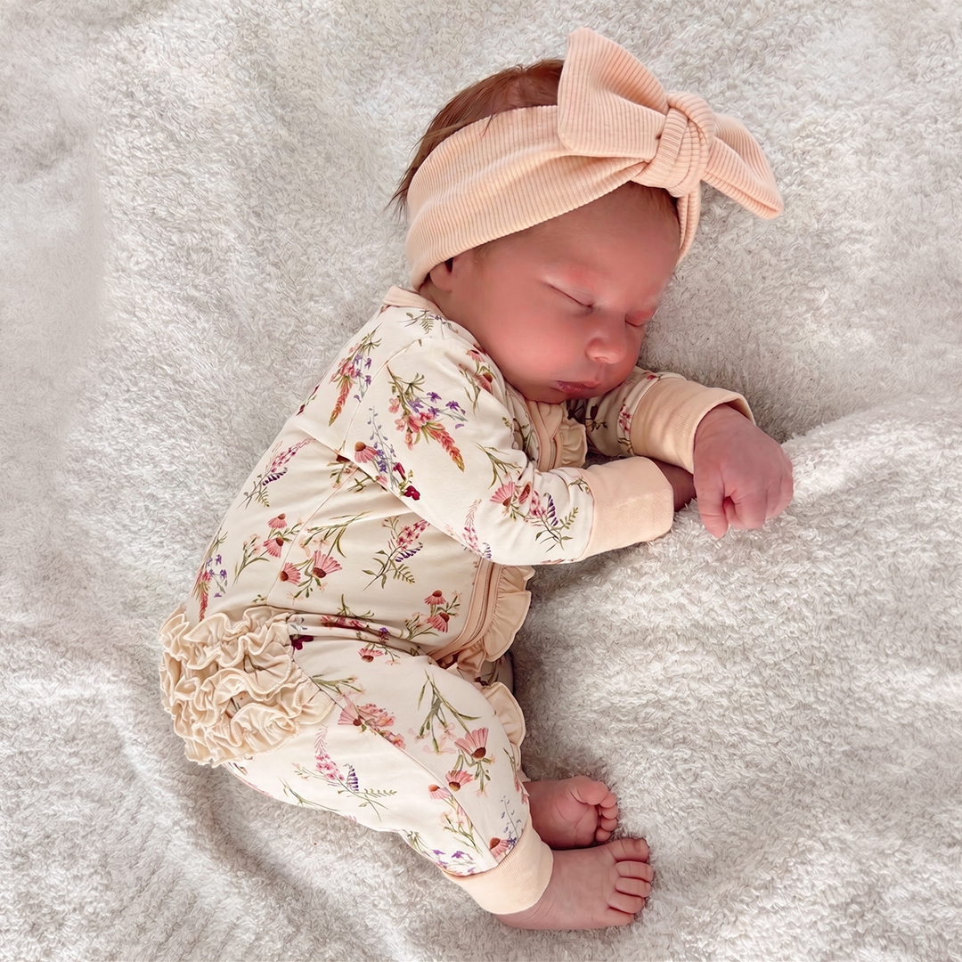 Bamboo Ruffle Zippy Pajama Flora