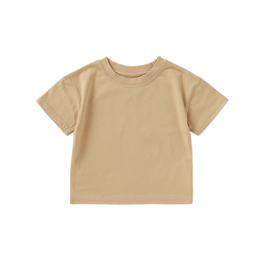 Beige t-shirt on a white background