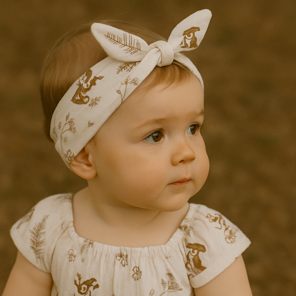 Organic Cotton Headband Mushroom Meadow