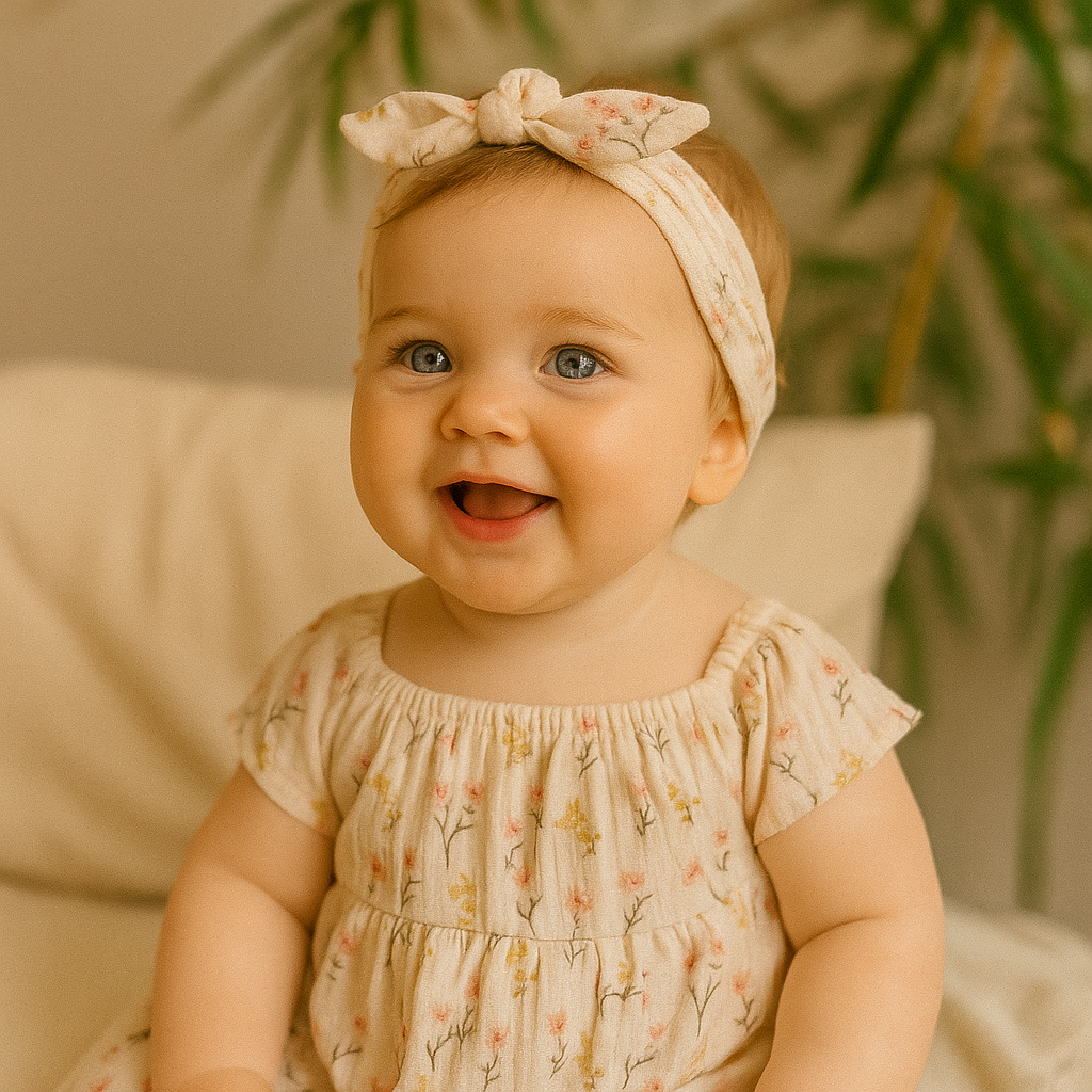 Organic Cotton Headband Summer Petals