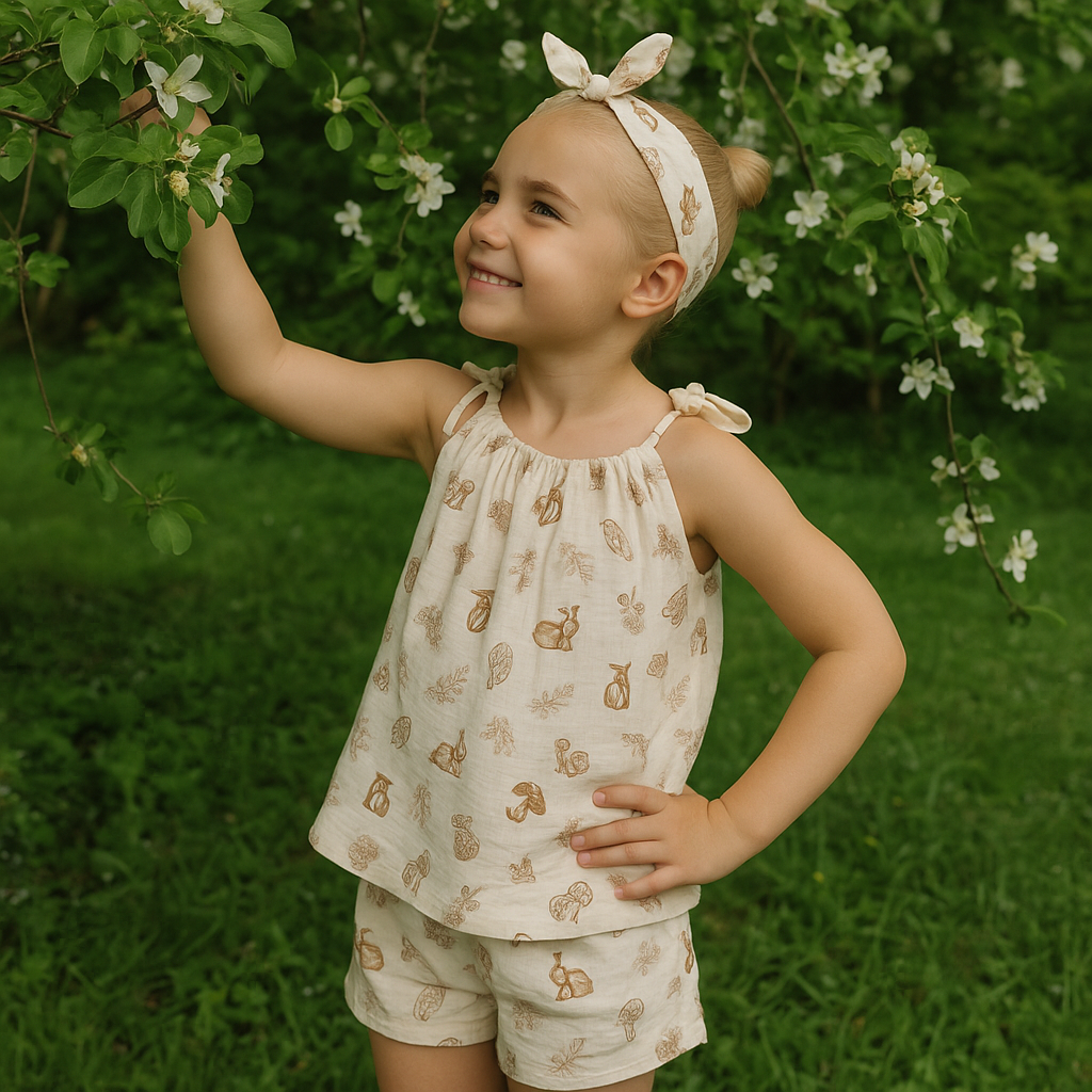 Organic Cotton Headband Mushroom Meadow