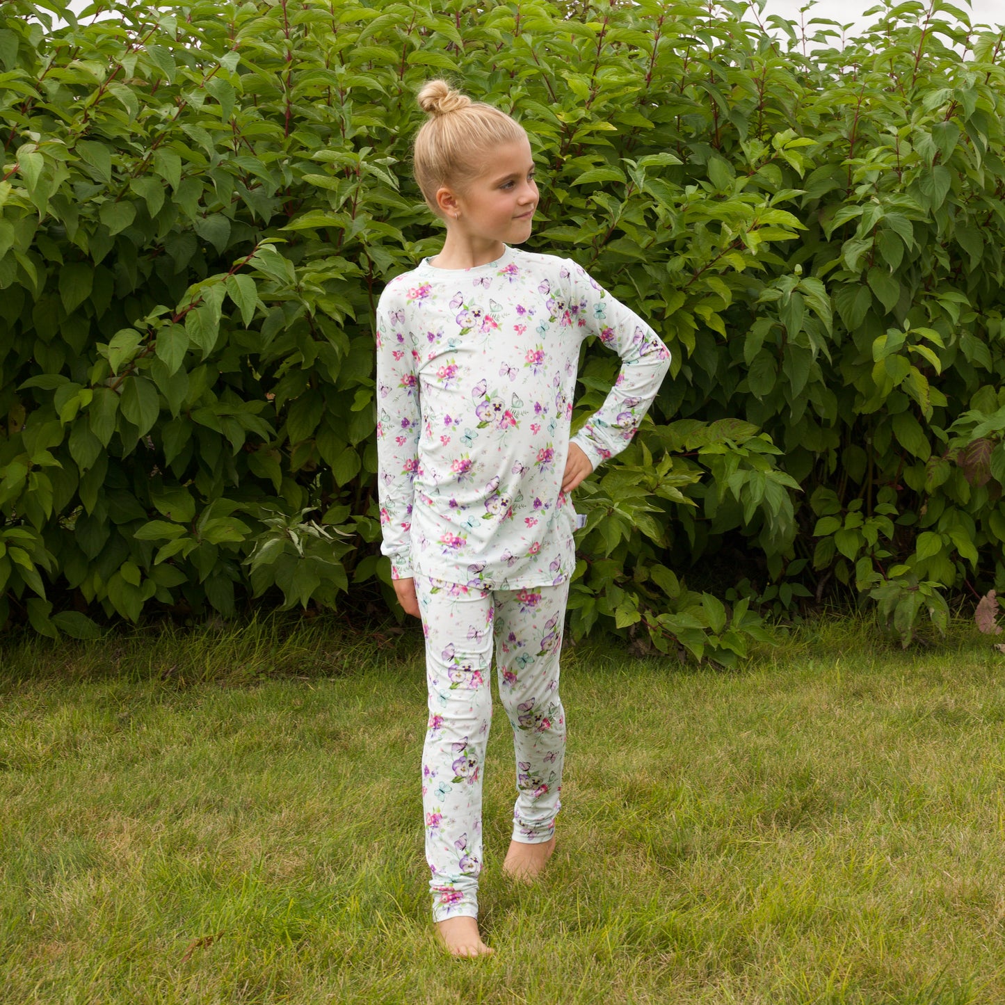 Bamboo Two Piece Pajama Butterfly Garden