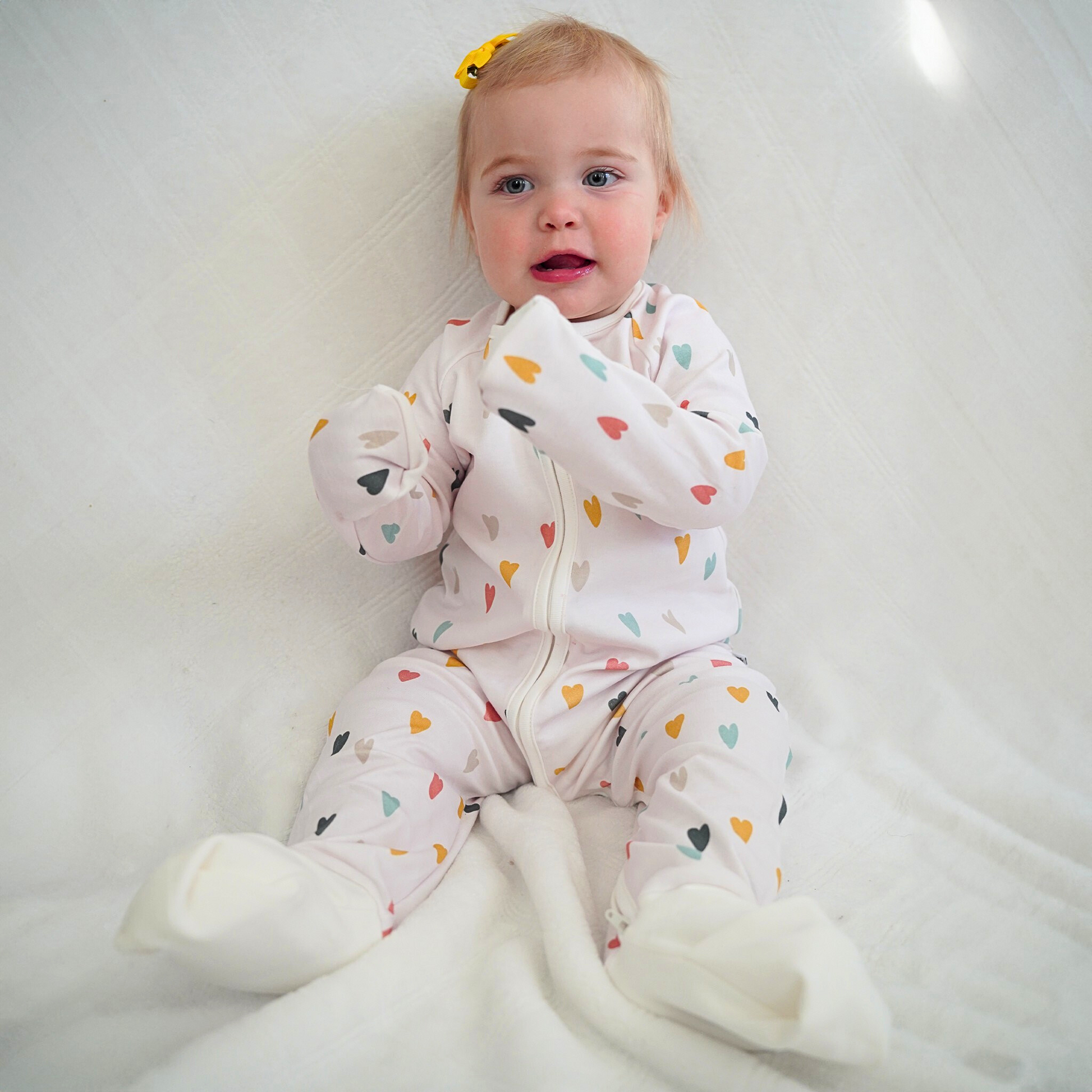 Organic Cotton Convertible Pajama Hearts - SofiaMila