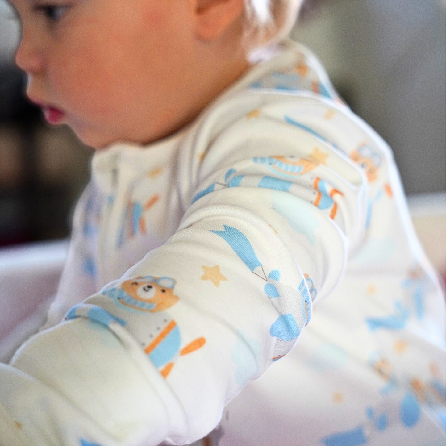 Organic Cotton Convertible Pajama Teddy Bear in Plane - SofiaMila