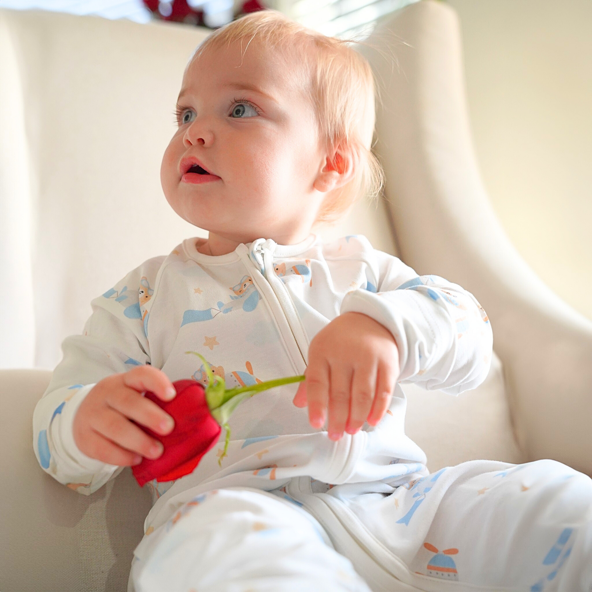 Organic Cotton Convertible Pajama Teddy Bear in Plane - SofiaMila