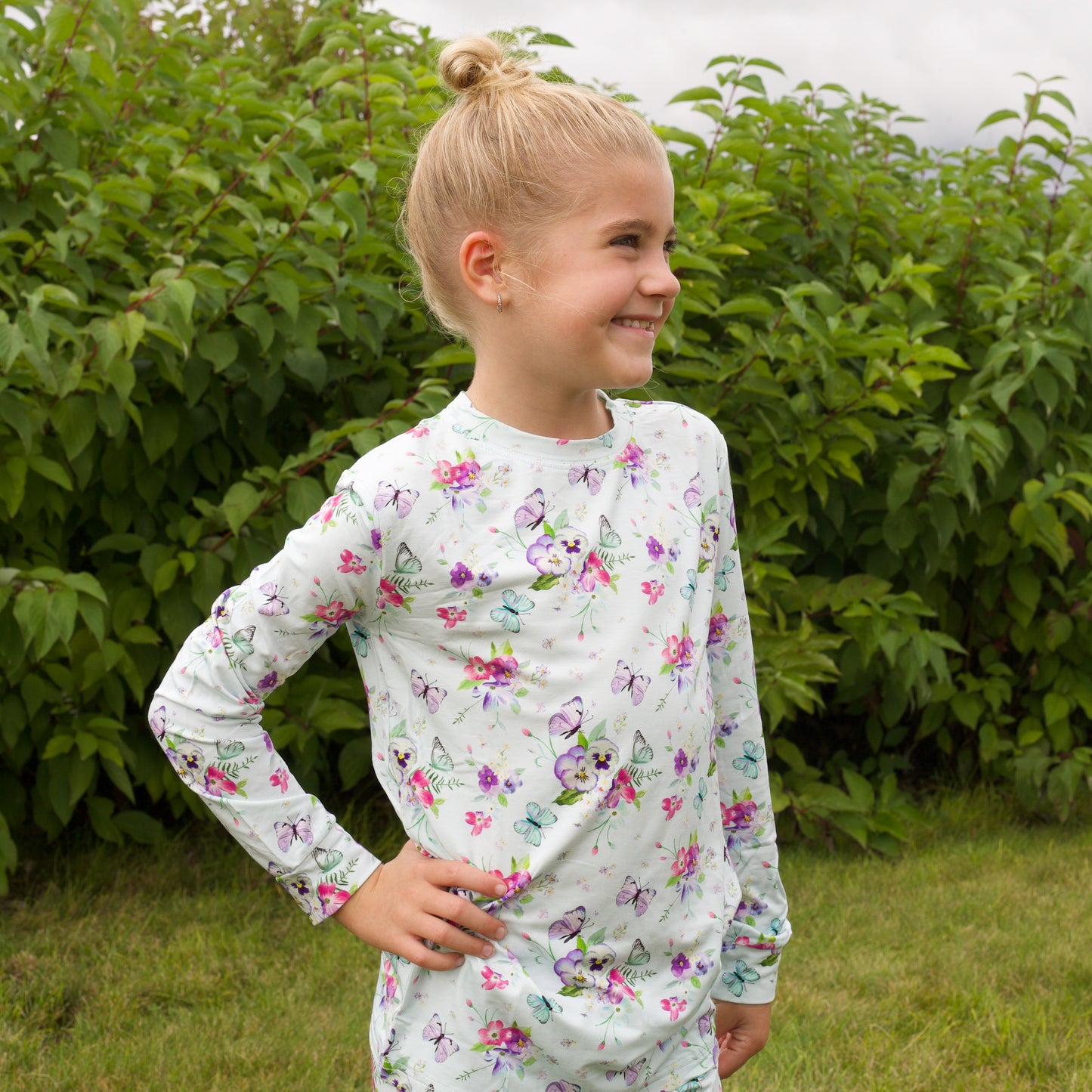 Bamboo Two Piece Pajama Butterfly Garden