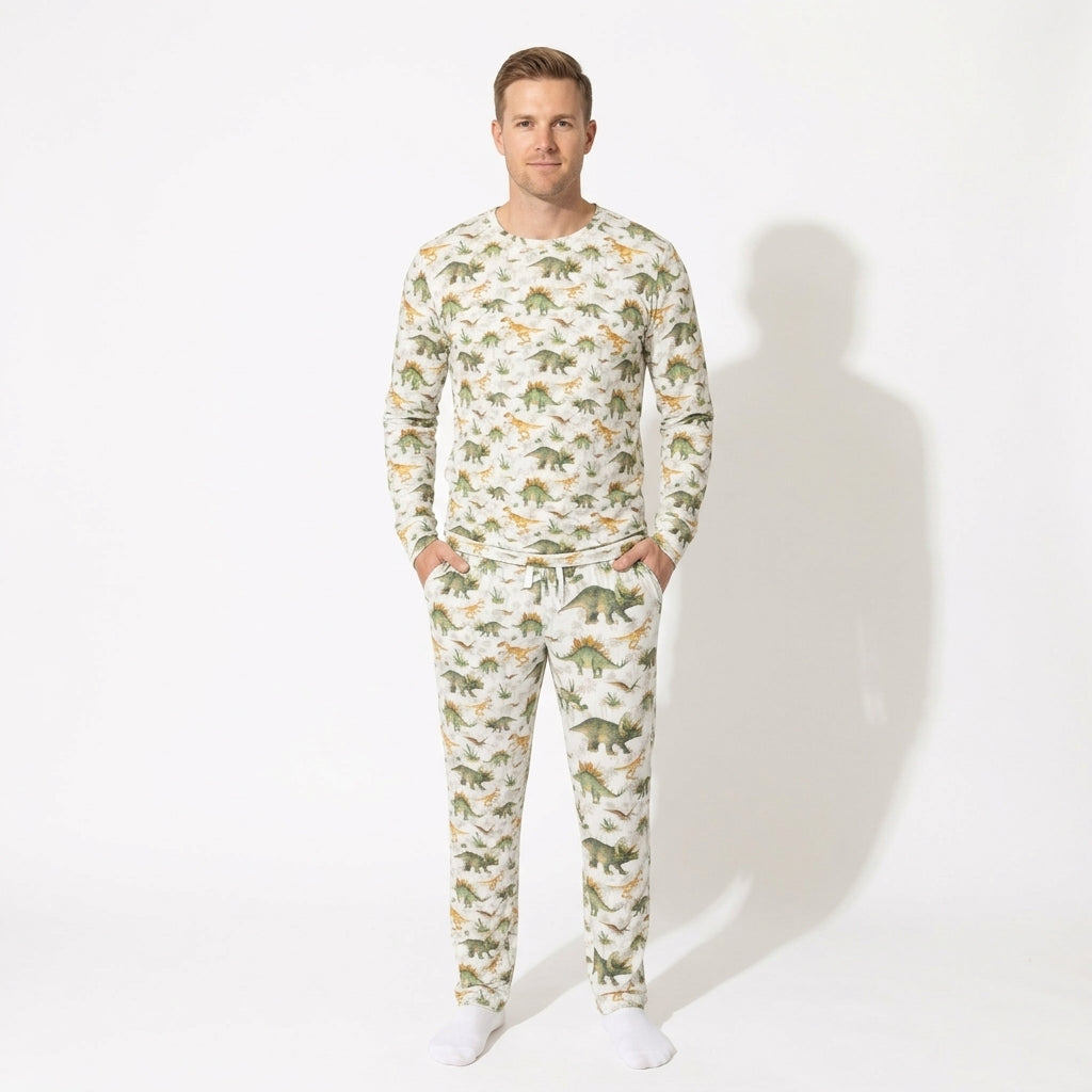 Unisex Adult Bamboo Pajama Set Dino World