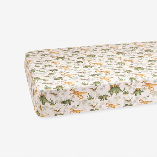 Bamboo Fitted Crib Sheet Dino World