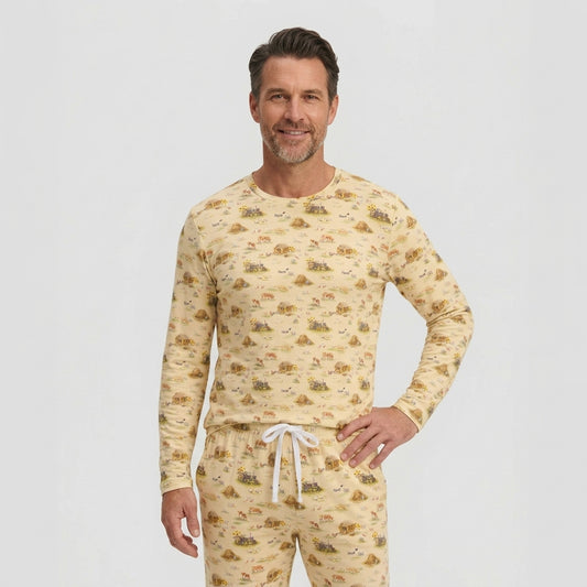 Unisex Adult Bamboo Pajama Set Country Farm