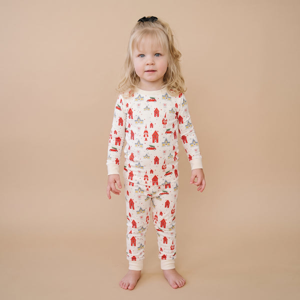 Bamboo Two-Piece Pajama Christmas Village