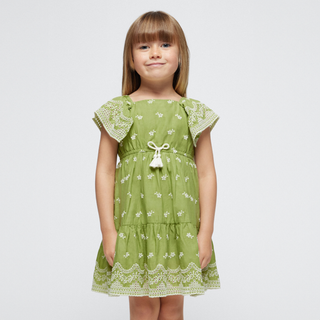 Green Embroidered Flower Dress