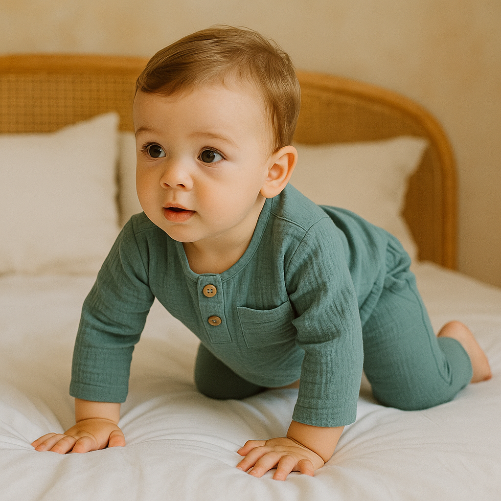 Organic Cotton Muslin Long Sleeve Top and Bottom Set