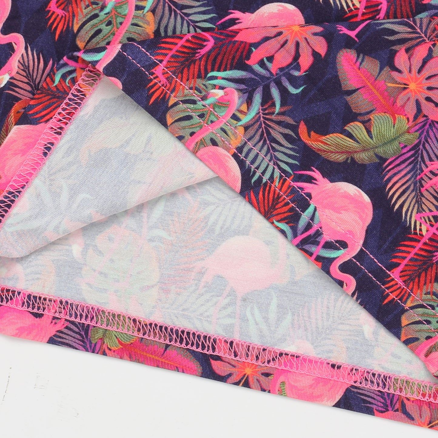 Bamboo Short Sleeve Two-Piece Set Flamingo