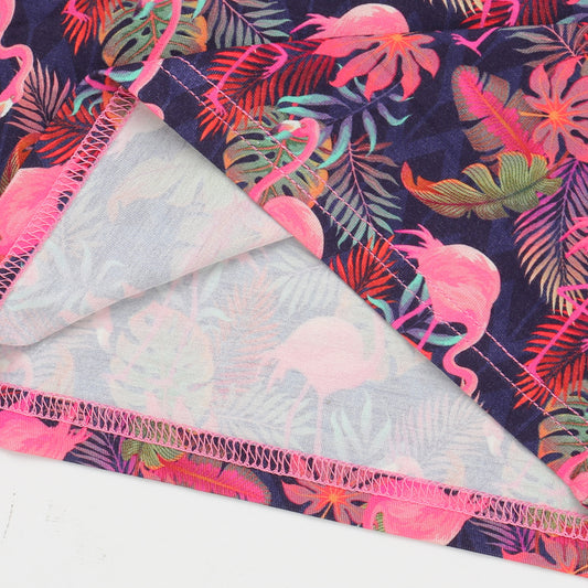 Bamboo Short Sleeve Two Piece Set Flamingo