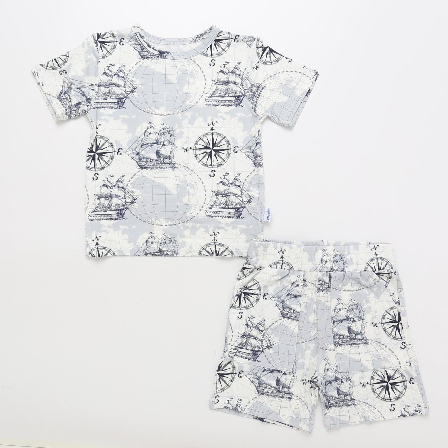 Bamboo Short Sleeve Two Piece Set Sailor