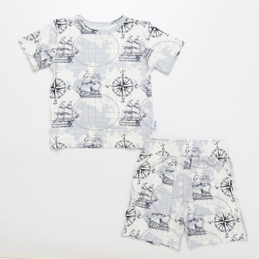 Bamboo Short Sleeve Two Piece Set Sailor
