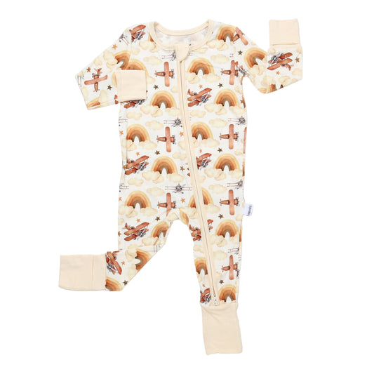 Bamboo Zippy Pajama Neutral Skies