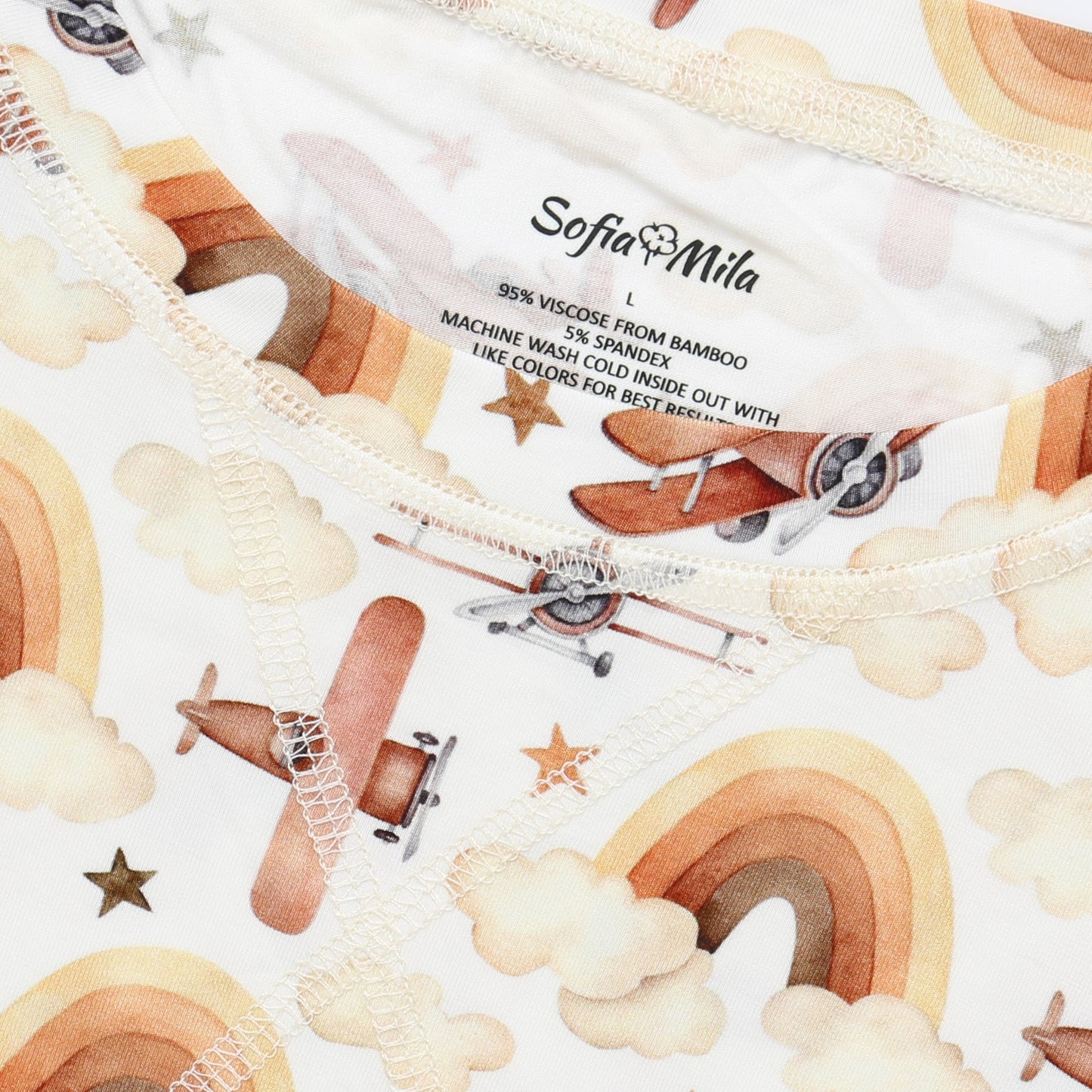 Men's Adult Bamboo Two Piece Pajama Neutral Skies