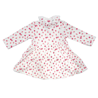 100% Organic Cotton Long Sleeve Dress in Lilac Flowers or Raspberry for Babies and Kids - SofiaMila