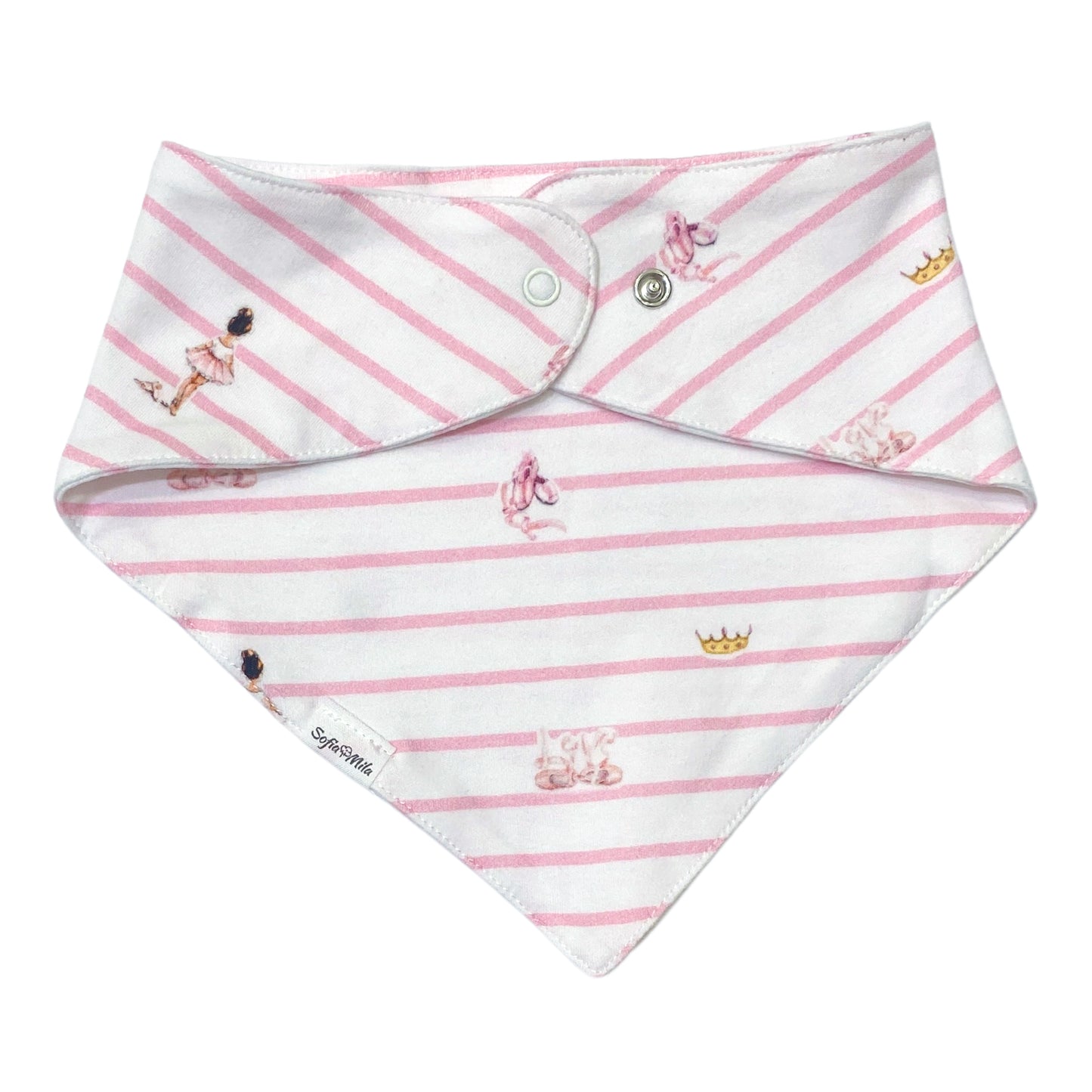 Organic Cotton Double Layer Bib Ballet Print - SofiaMila