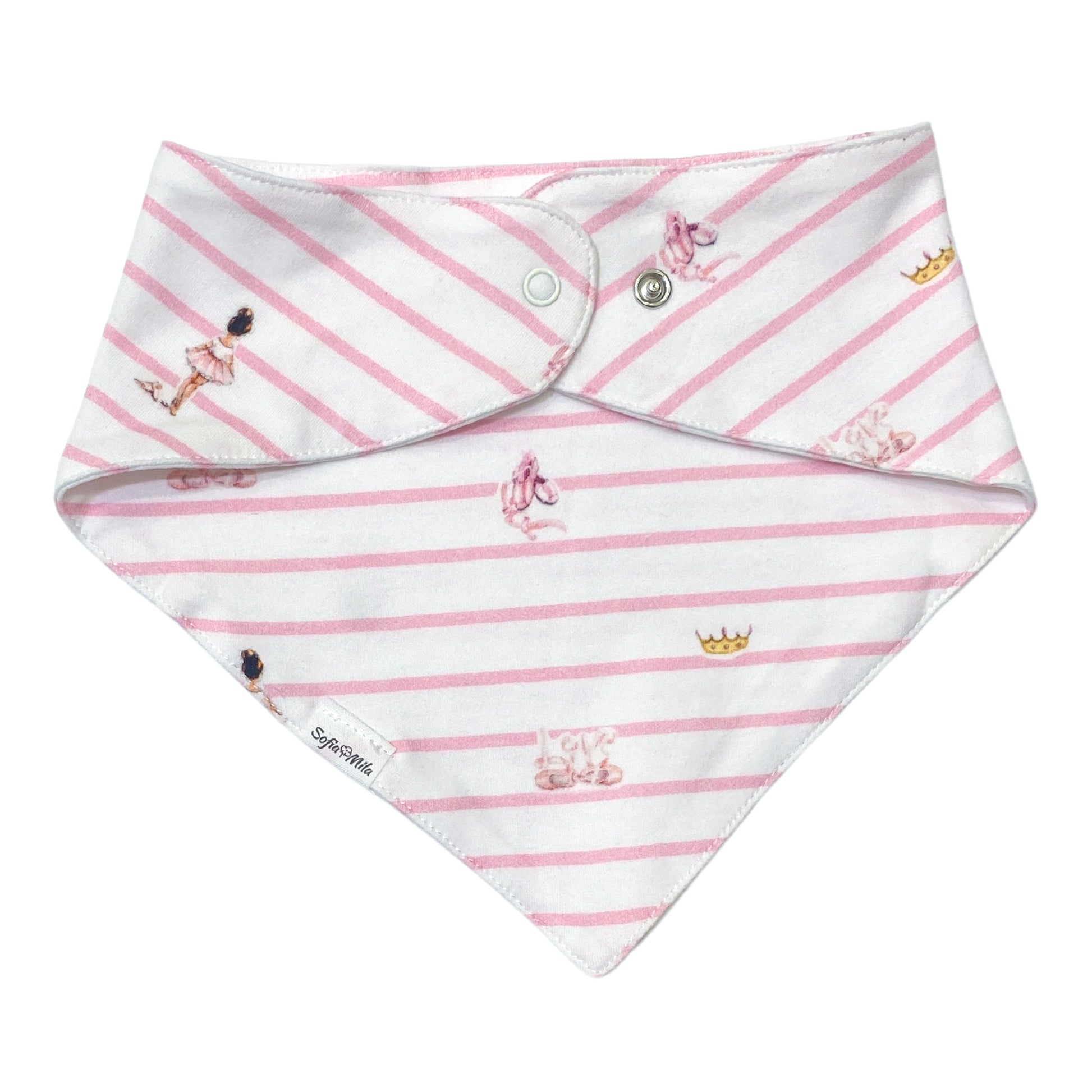 Organic Cotton Double Layer Bib Ballet Print - SofiaMila