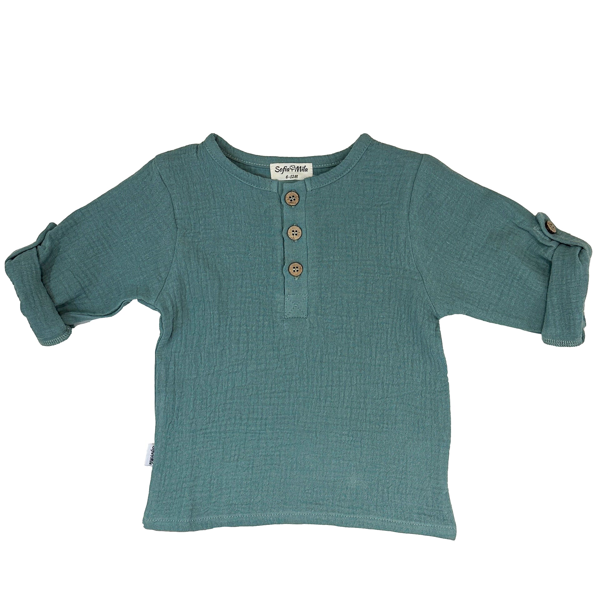 Organic Cotton Muslin Short Sleeve Shirt - SofiaMila