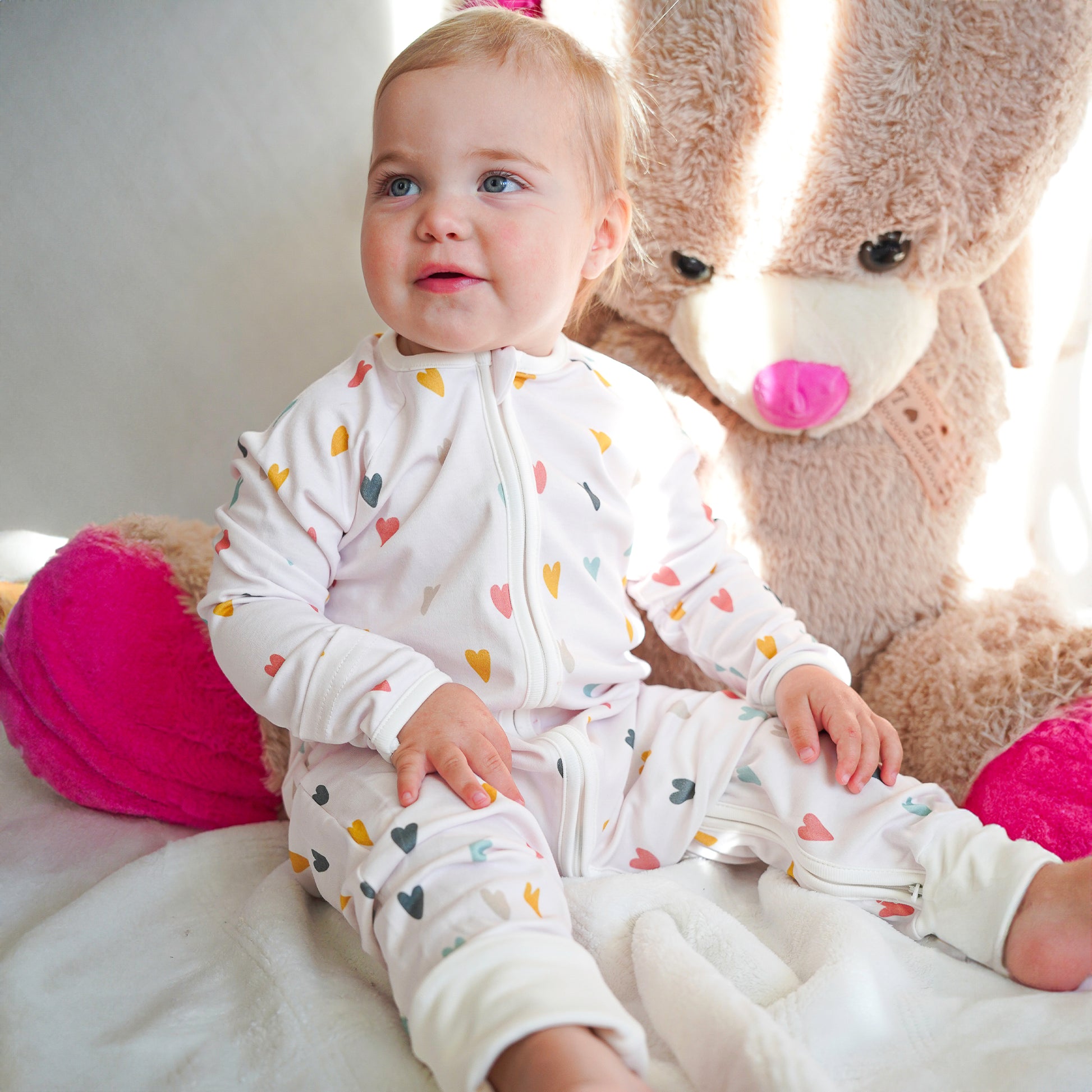 Organic Cotton Convertible Pajama Hearts - SofiaMila