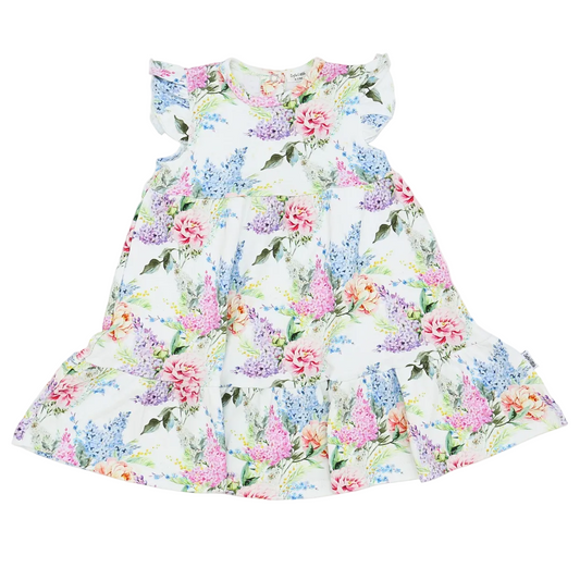Organic Cotton Ruffle Sleeveless Dress Wildflower Whimsy