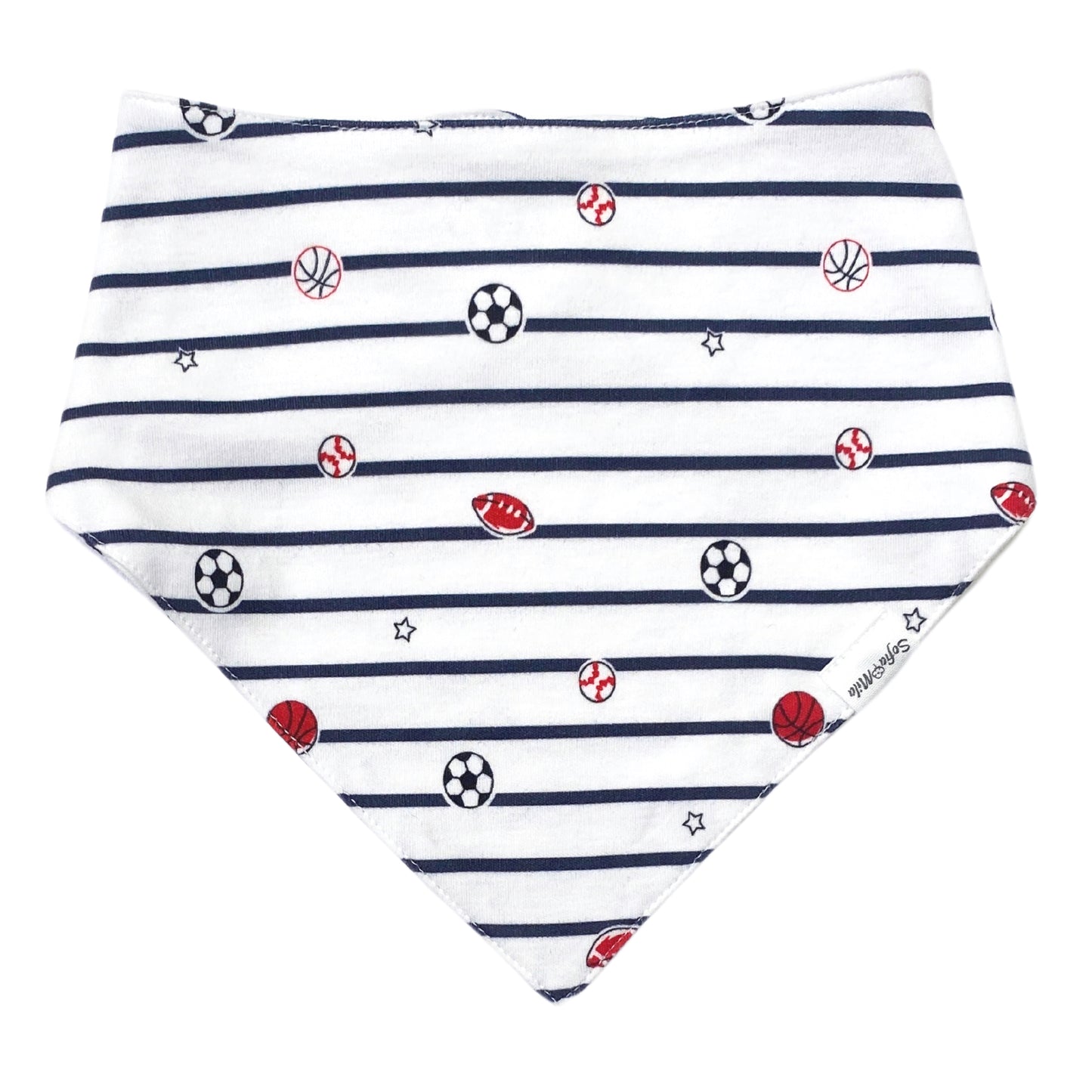 Organic Cotton Double Layer Bib Sports Print - SofiaMila