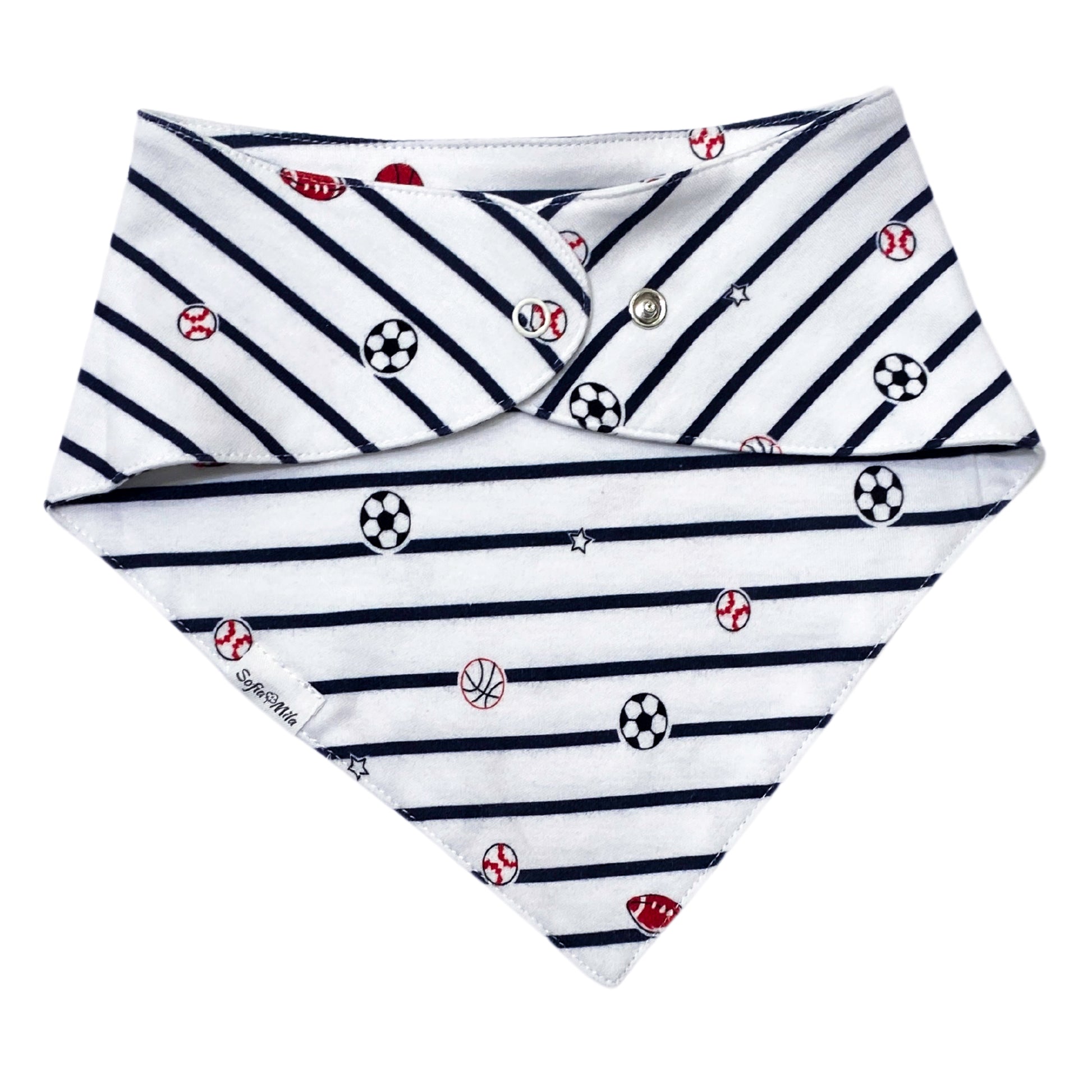 Organic Cotton Double Layer Bib Sports Print - SofiaMila