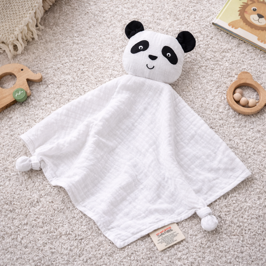 Organic Cotton Panda Bear Lovey Blanket