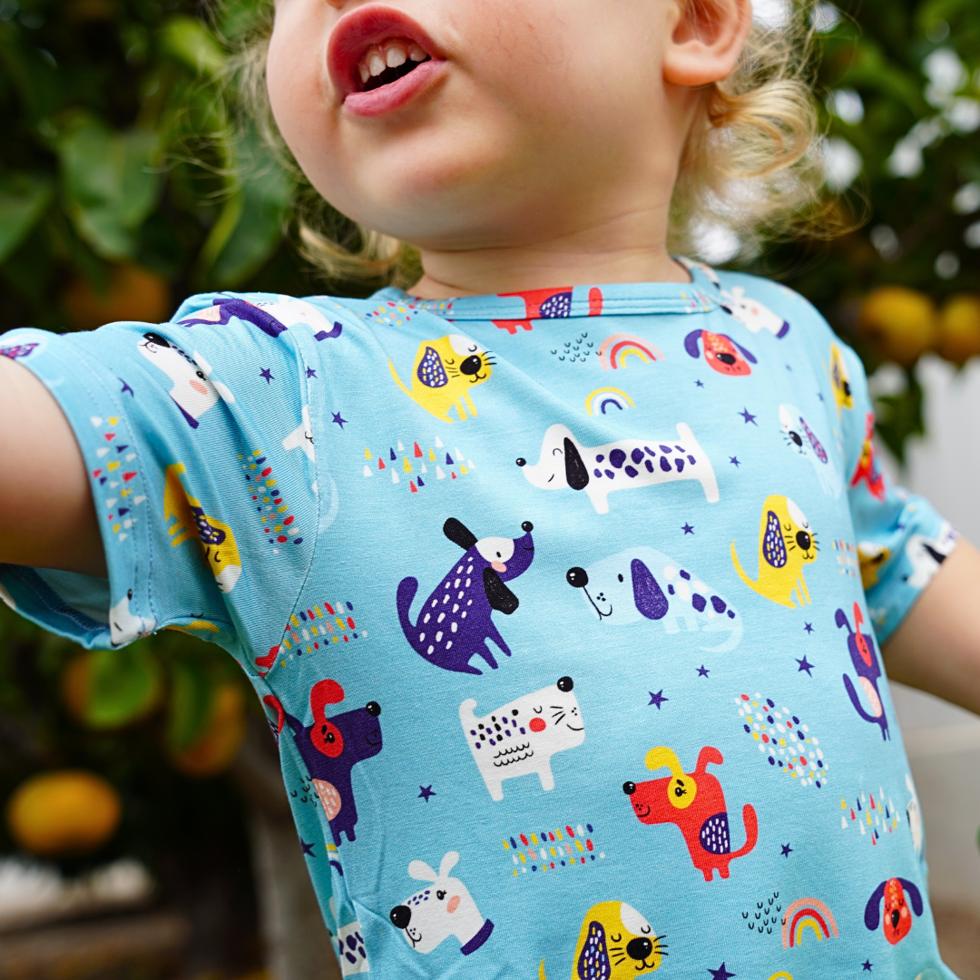 Bamboo Short Sleeve Two Piece Set Puppy Parade