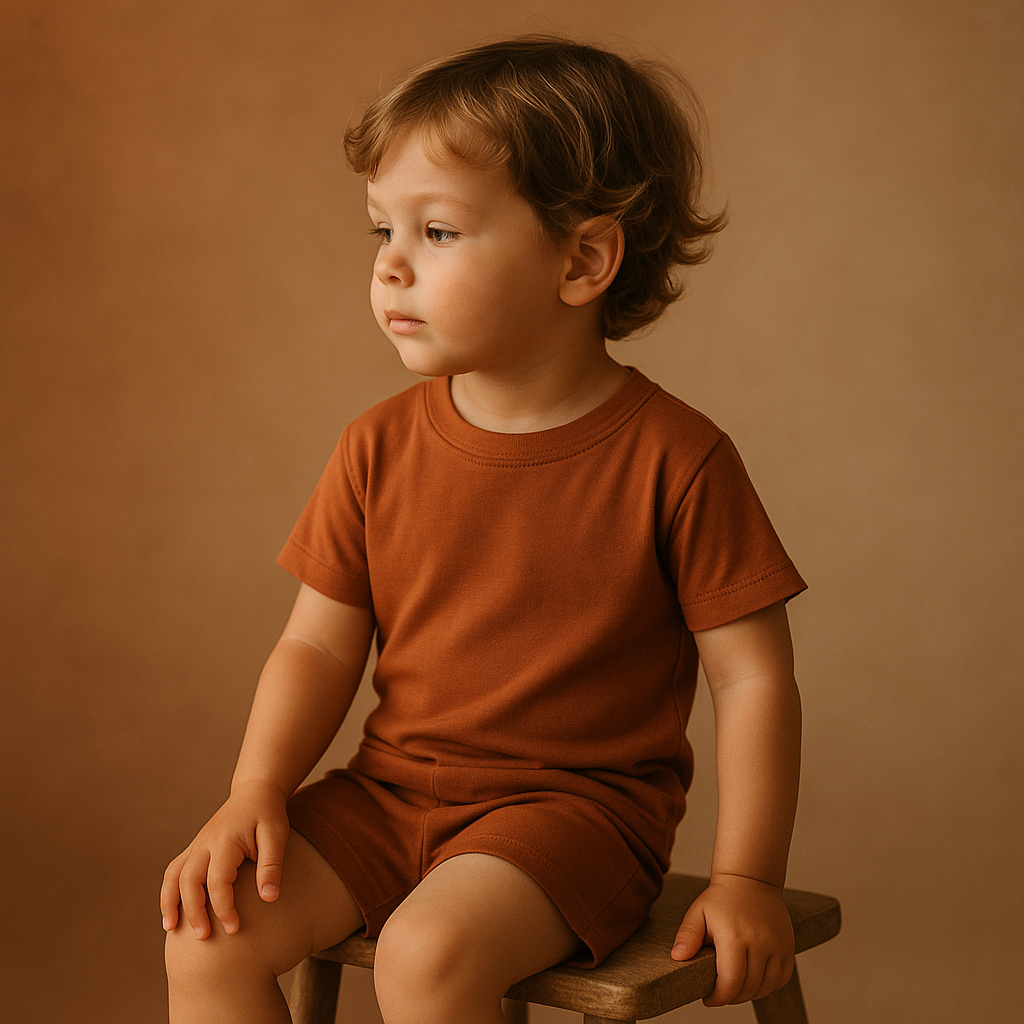 Bamboo Shorts & T-Shirt Set Redwood Clay