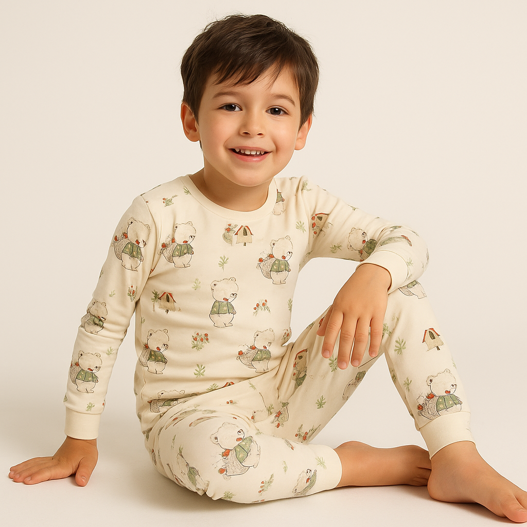 Bamboo Two Piece Pajama Bear Picnic